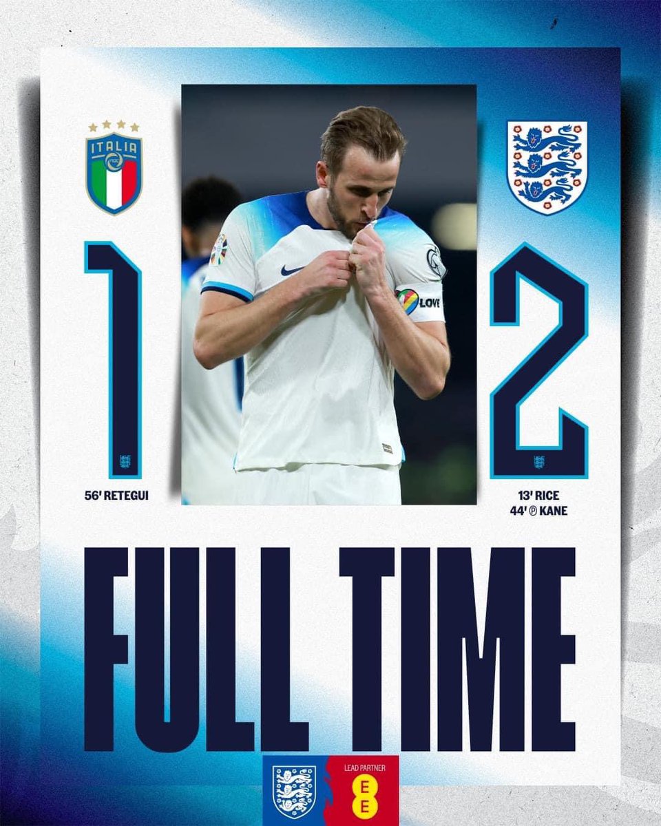 Excellent performance England and it's so nice to win on Italian soil! Also congratulations Harry Kane beating Rooney’s England goalscoring record!🏴󠁧󠁢󠁥󠁮󠁧󠁿🇮🇹🦁🦁🦁⚽️ #englandvsitaly #threelions