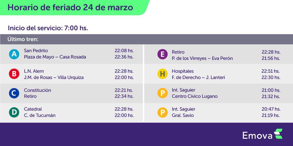 crisromero10's tweet image. Así funcionarán los #Subtes mañana #24M

@C5N @Radio10 @Gatosylvestre @APTTA_