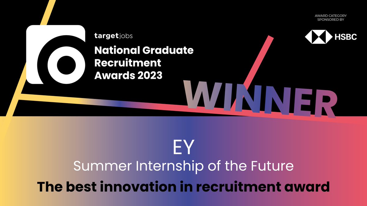 Well done to the early careers team @EY_CareersUK <a href="/EYnews/">EY</a> and thanks to our sponsor <a href="/HSBC_UK/">HSBC UK</a> #TJAwards2023