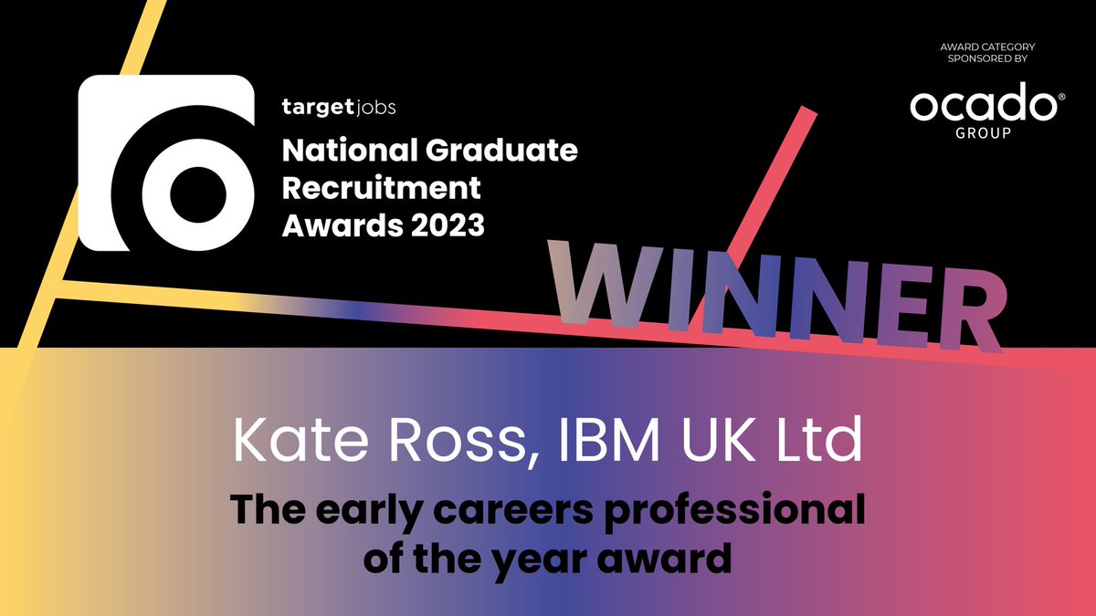 Congratulations Kate Ross from @IBMUKI @lifeatibm you must be so proud! Special thanks to our sponsor @OcadoGroup #TJAwards2023