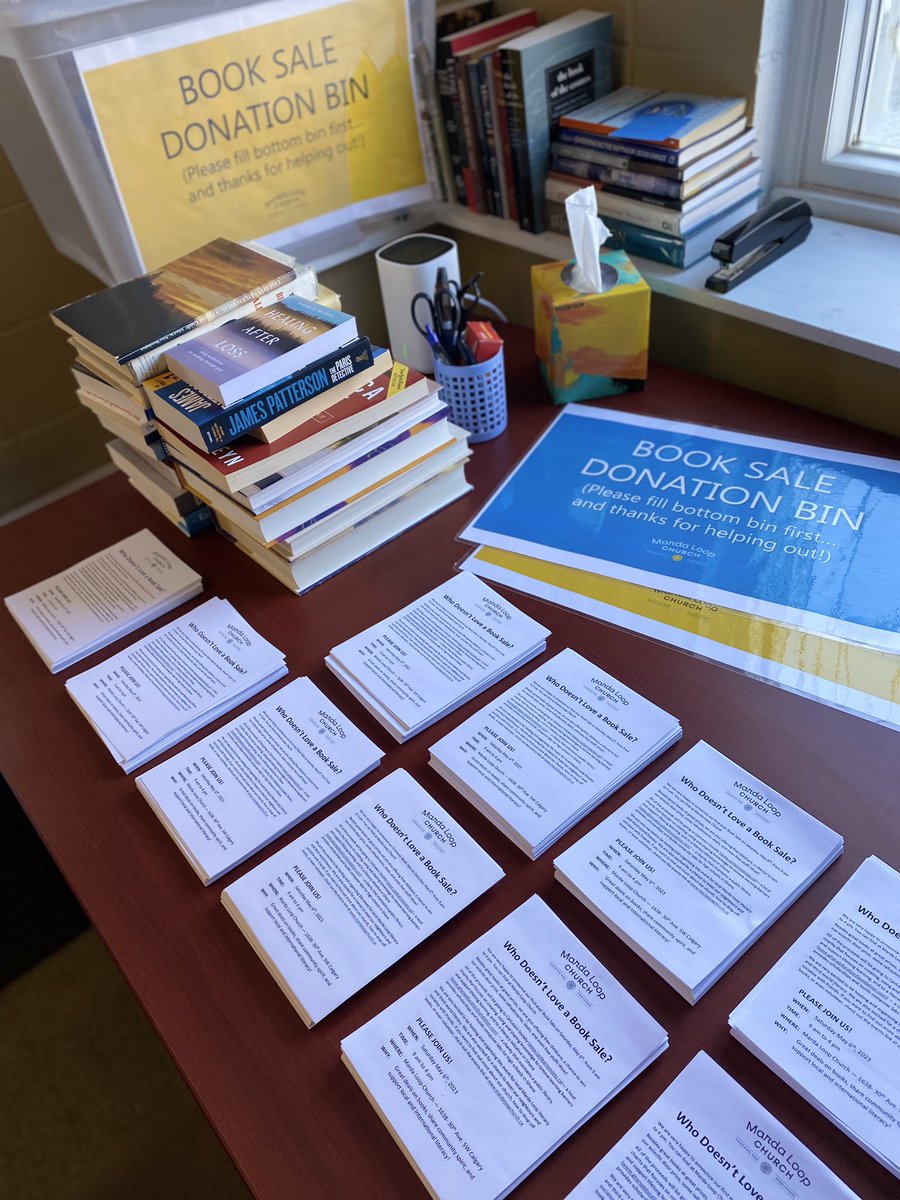 johnvs7's tweet photo. Delivery flyers tonight (for our book sale on May 6th!). #mardaloopchurch #yyc @CanLearnSociety https://t.co/fpkHyJjbC4