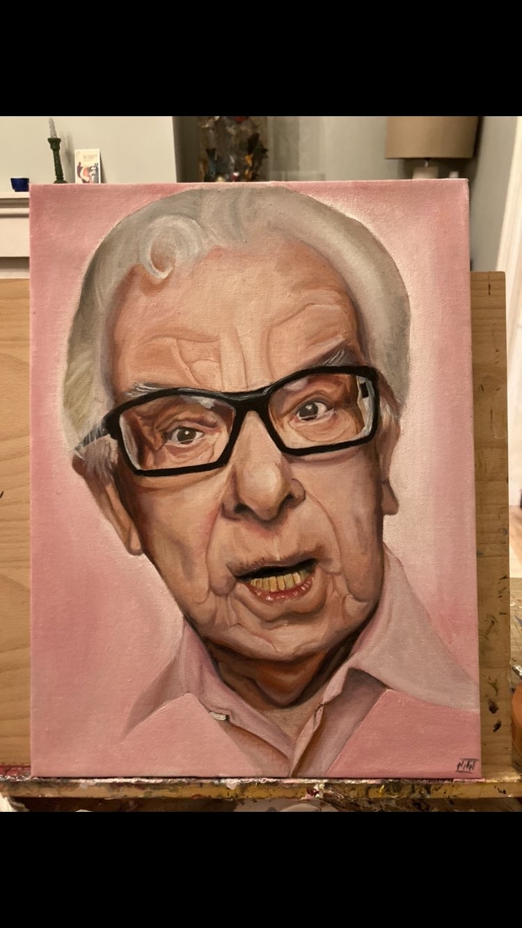 Happy birthday to Barry Cryer. Here s my painting from earlier in the year 