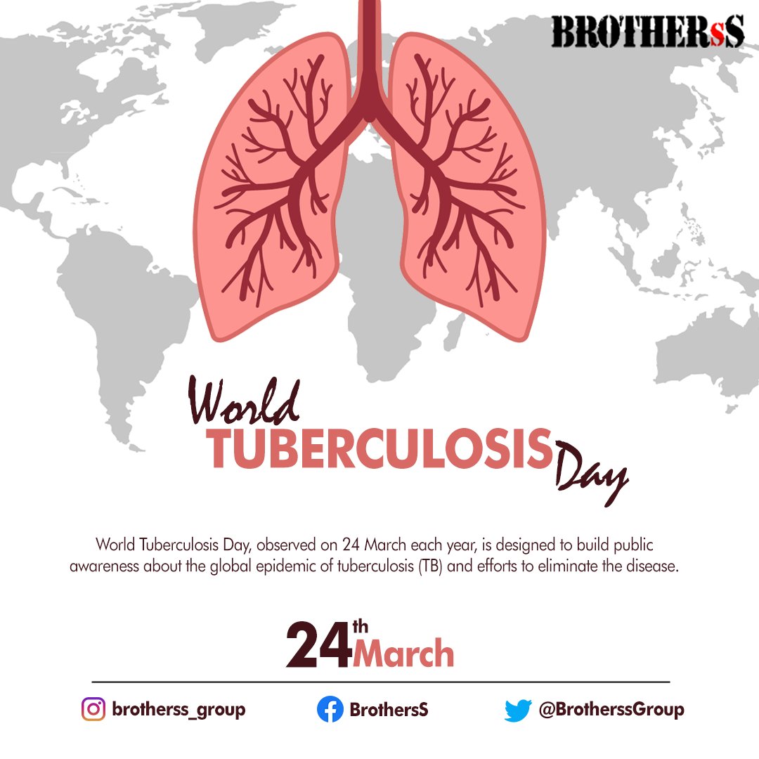 24th MARCH
World TB Day 2023
"Yes! We can end TB!"
BROTHERSS GROUP aims to inspire hope and encourage accelerated high action leadership and innovations to combat the TB in INDIA.

#WorldTBDay2023 #WorldTBDay #Tbfreeindia #Mumbai