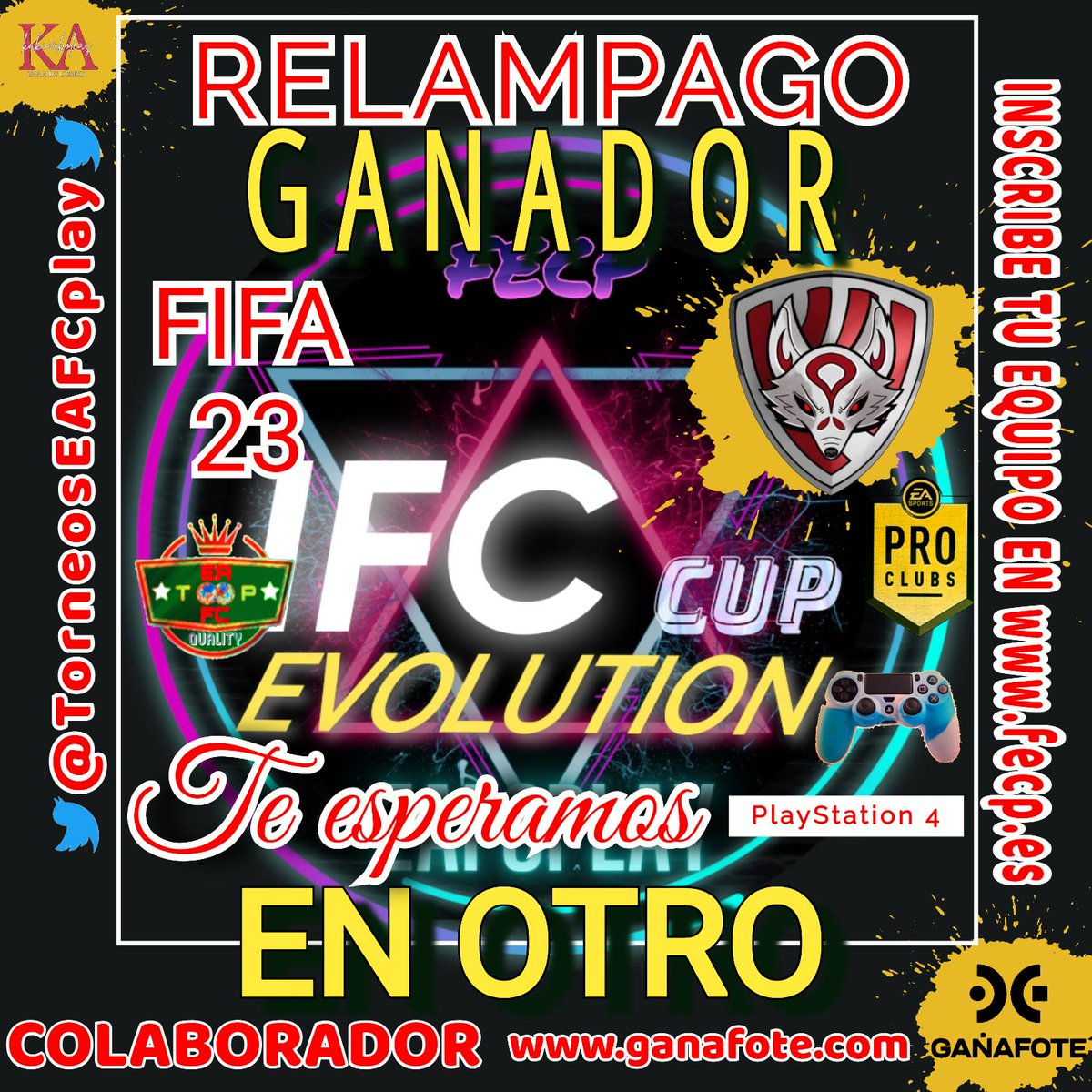 🇪🇸TORNEOS EAFC PLAY ®️ (@torneoseafcplay) on Twitter photo ⚡Relámpago PS4⃣
📅Jueves 23 Marzo
🏆<a href="/KumihoeSportsFi/">KUMIHO eSports 🦊</a>
🥈<a href="/DojoGamingEU/">⛩️ DOJO Gaming ⛩️</a>
<a href="/BornenseSports/">Bornense eSports</a>
<a href="/chocolateros_fc/">CHOCOLATEROS FC 🍫⚽️</a>
<a href="/ATMeSports23/">ATM eSports</a>
<a href="/orangemecanic1/">ORANGE MECANIC (NO PROFIT ASOCIACIÓN)</a>
<a href="/PalaeSports/">FC Palafrugell eSports</a>
<a href="/SpaceTigersClub/">Space Tigers Esports</a>
Gracias por participar🤝
Se agradece rt
<a href="/RTAllProClub/">RETWEET ALL PROCLUB</a>
<a href="/EsportsTweeter/">Esports RTs</a>
<a href="/vGamesRT/">vGamesRT 🔄</a>
<a href="/Freeagent_PS/">Pro Clubs Free Agency</a>
#PS4share #FIFA23 ⚡Relámpago PS4⃣
📅Jueves 23 Marzo
🏆<a href="/KumihoeSportsFi/">KUMIHO eSports 🦊</a>
🥈<a href="/DojoGamingEU/">⛩️ DOJO Gaming ⛩️</a>
<a href="/BornenseSports/">Bornense eSports</a>
<a href="/chocolateros_fc/">CHOCOLATEROS FC 🍫⚽️</a>
<a href="/ATMeSports23/">ATM eSports</a>
<a href="/orangemecanic1/">ORANGE MECANIC (NO PROFIT ASOCIACIÓN)</a>
<a href="/PalaeSports/">FC Palafrugell eSports</a>
<a href="/SpaceTigersClub/">Space Tigers Esports</a>
Gracias por participar🤝
Se agradece rt
<a href="/RTAllProClub/">RETWEET ALL PROCLUB</a>
<a href="/EsportsTweeter/">Esports RTs</a>
<a href="/vGamesRT/">vGamesRT 🔄</a>
<a href="/Freeagent_PS/">Pro Clubs Free Agency</a>
#PS4share #FIFA23