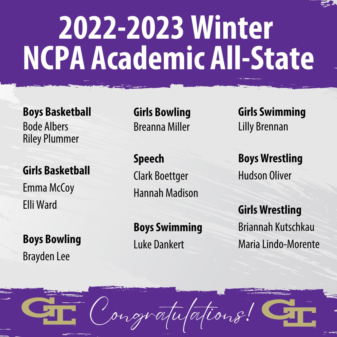 GIPS (@gipublicschools) on Twitter photo Congratulations to our Islanders who were named to the '22-'23 Winter NCPA Academic All-State list!
#IslanderPride 🌴 <a href="/GishActivities/">WearPurple...BeGold</a> Congratulations to our Islanders who were named to the '22-'23 Winter NCPA Academic All-State list!
#IslanderPride 🌴 <a href="/GishActivities/">WearPurple...BeGold</a>