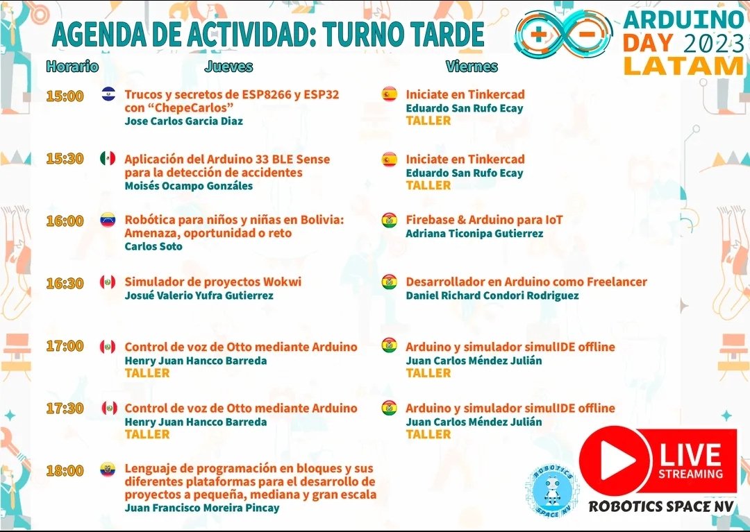 TiconipaAdriana's tweet photo. Hola Firebasers🙋‍♀️🔥!
Se viene el Arduino Day 2023 Latam🚀!
Donde hablaré sobre mi tecnología favorita de Google: @Firebase y @arduino para aplicaciones IoT🤓!
Nos vemos el día de mañana! 
🙌👩‍💻♥️🇧🇴🚀
@WomenInFirebase @WomenTechmakers
 #arduinoday2023 #arduinoopensource https://t.co/XfzYXfyYoO