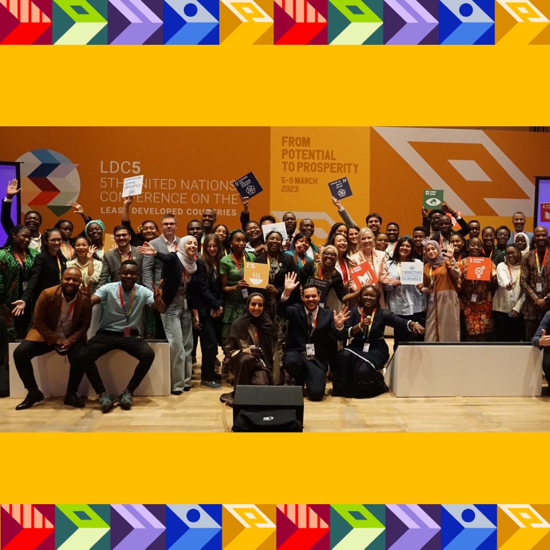 UNYouthAffairs's tweet photo. #ThrowbackThursday to the adoption of the #ForAllGenerations Youth Declaration at the #LDC5 Youth Forum earlier this year 🔙

Check out young people's commitment towards realizing the Doha Programme of Action and their vision for a better future 💪➡️ https://t.co/VT2UYTRPP1 https://t.co/tmzTAO7VhL
