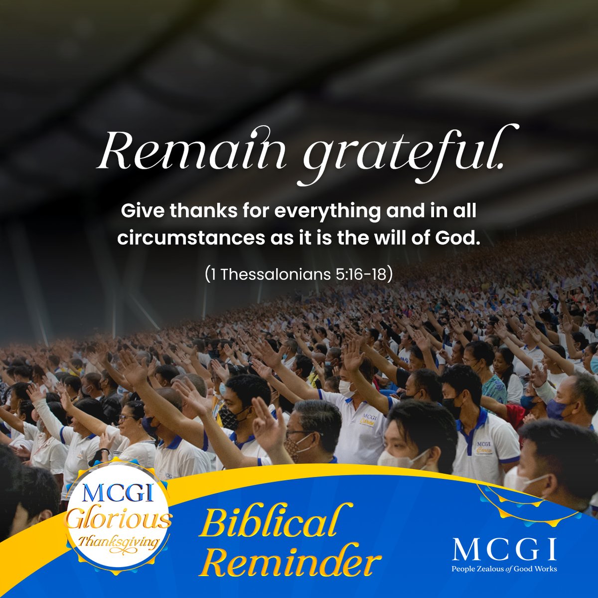 mcgidotorg's tweet photo. Rejoice evermore. Pray without ceasing. In every thing give thanks: for this is the will of God in Christ Jesus concerning you.
— 1 Thessalonians 5:16-18, KJV

Happy Special Thanksgiving of God’s People, dear brethren! https://t.co/FY5dpr6XRU