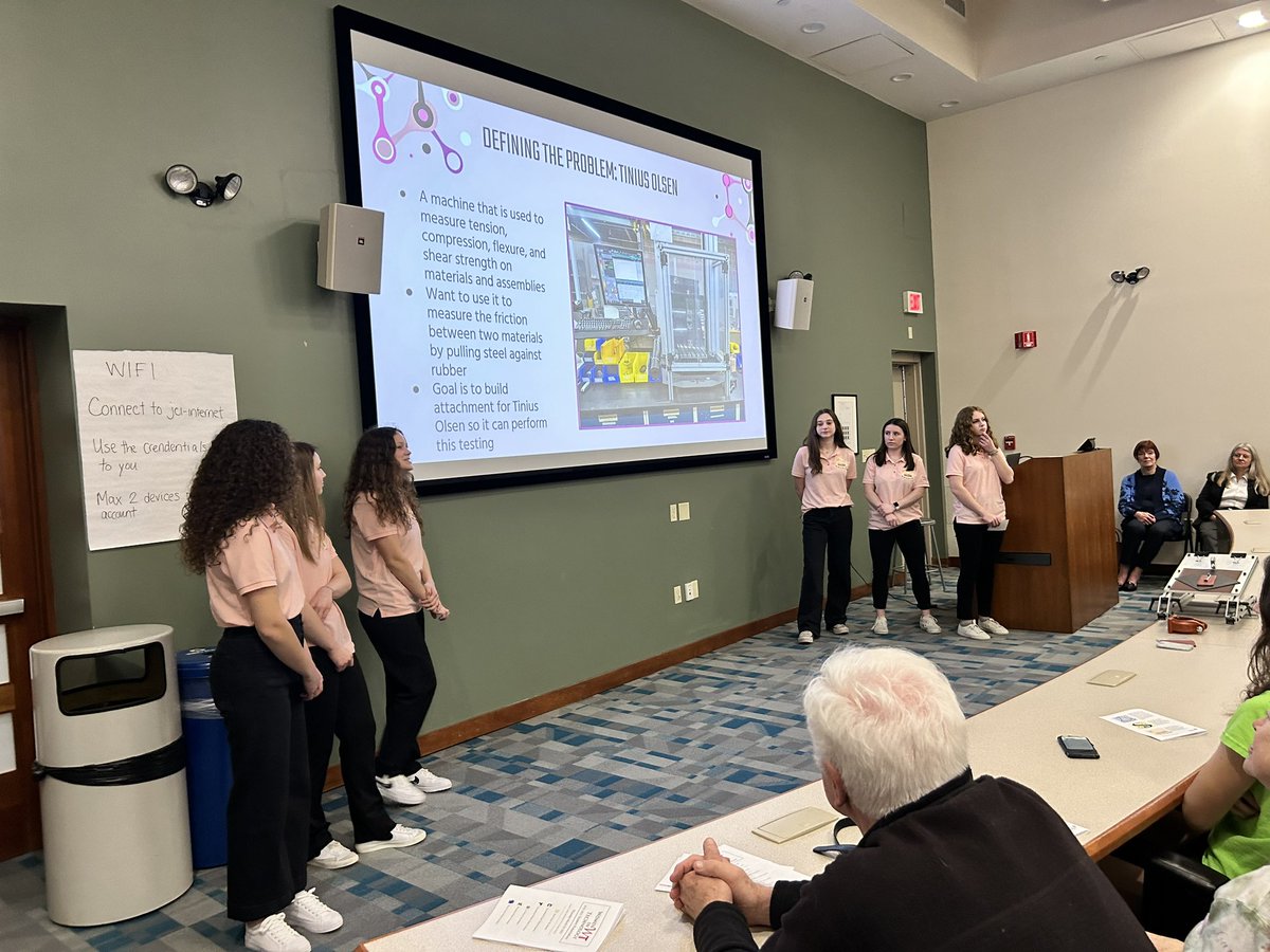 KHitch87's tweet photo. Congrats to Caroline, Jess, and Kirsten for their awesome Women in Technology presentations at @johnsoncontrols tonight! An excellent hands-on learning experience and a celebration of women in male dominated fields- music to my heart! 💚⚡️💚⚡️ @CHSEPrincipal @CranstonSchools https://t.co/JrF8X7dpqc