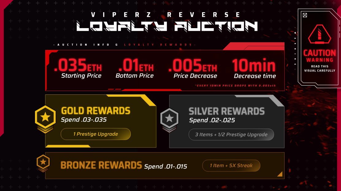 Viperz on Twitter "MINT DETAILS // 1 Viperz Reverse Loyalty Auction