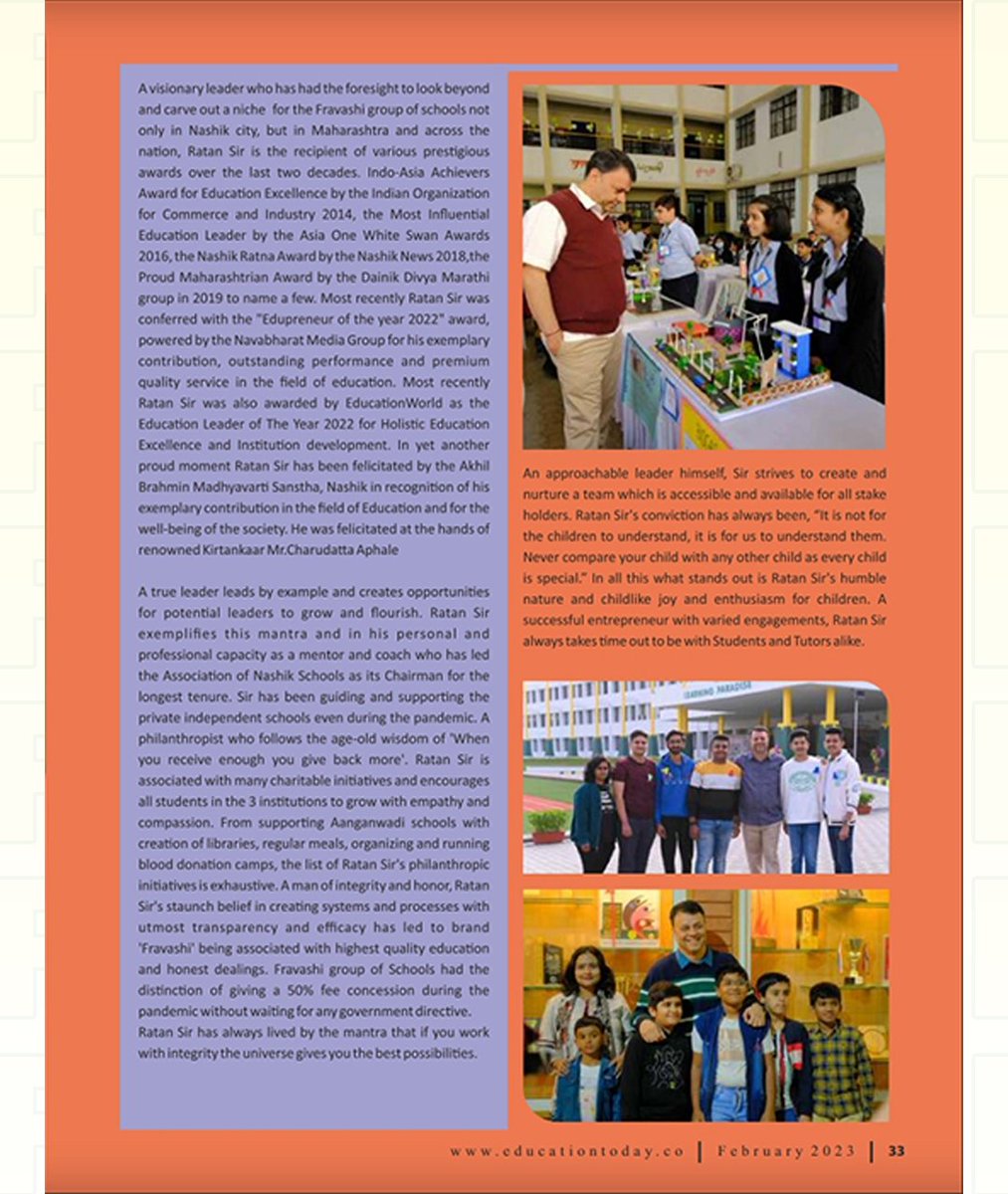 FravashiA's tweet photo. The Chairman of Fravashi Schools-Mr. Ratan Luth, has been honoured by Education Today,for his contribution to the field of education. 
He has been mentioned among the Most Influential Educators’ 2023 &amp; commended for his efforts to revolutionise education for the future of India. https://t.co/7ARQjK88VQ