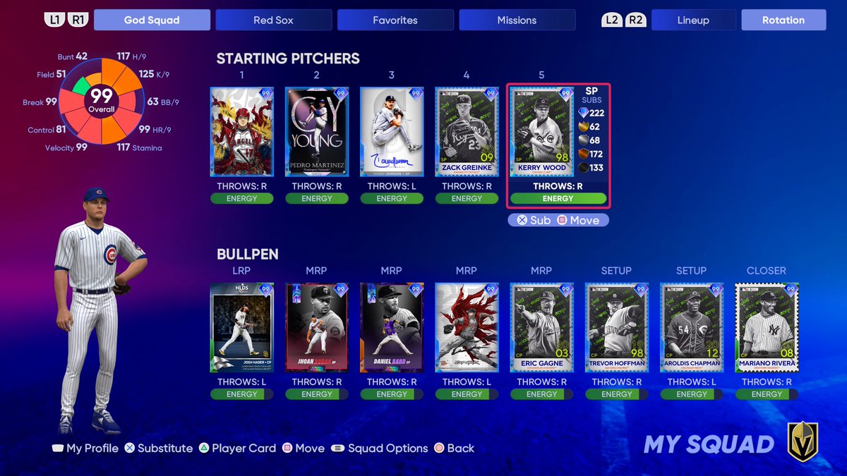 JoeyWright10's tweet image. As #MLBTheShow22 comes to an end here is my end game god squad in DD