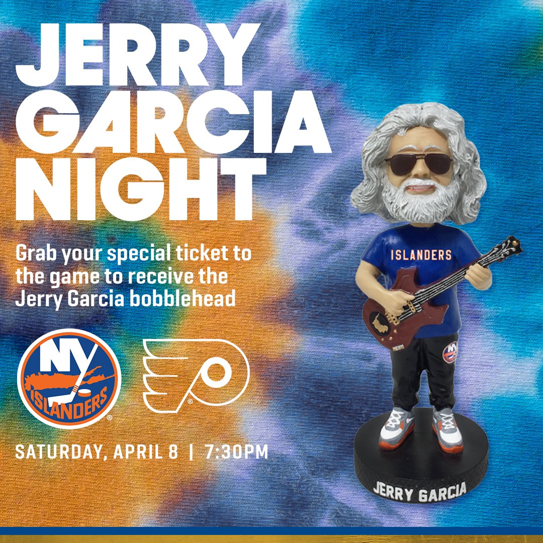 Jerry Garcia Tribute Night makes its UBS Arena debut with the @NYIslanders on Saturday, April 8th vs. Philadelphia Flyers. With every ticket purchased, $10 will be donated to the Rex Foundation. Tickets and info: offer.fevo.com/040823-islande…