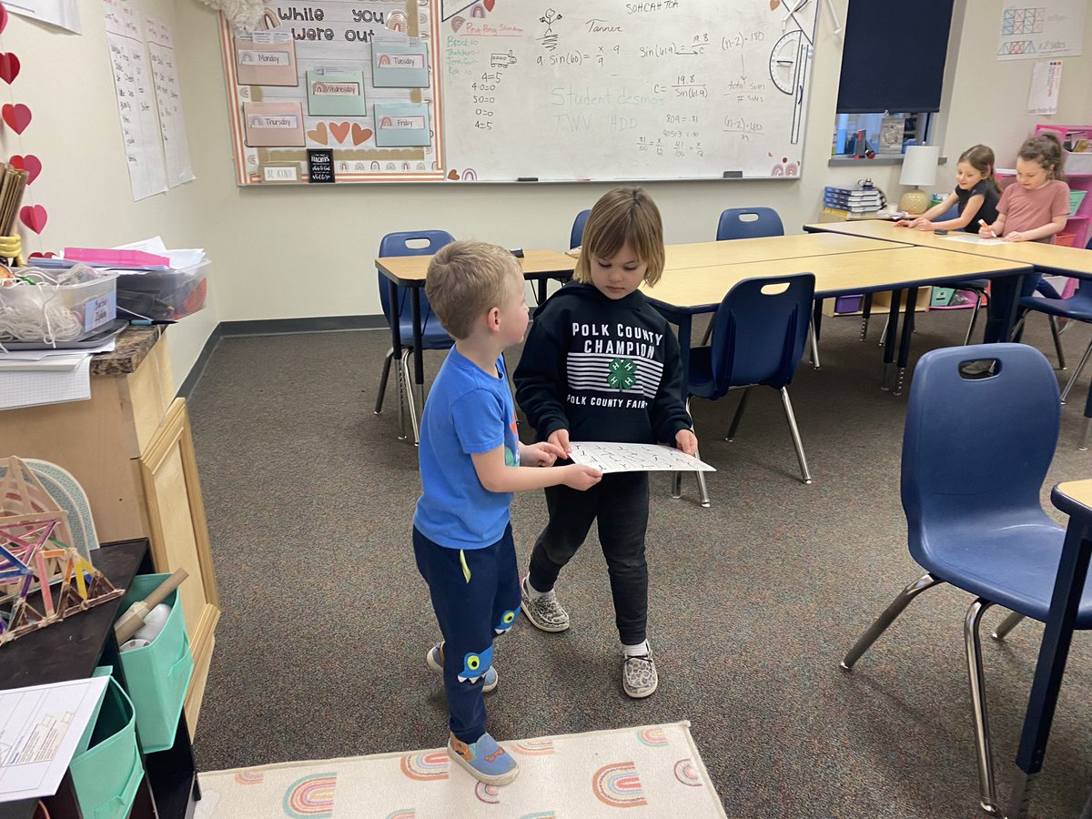 Mrs_JLange's tweet photo. We sure had fun playing “code a friend” with kindergarten today in STEAM!! #cccougars @BrittneyPflueg1 @CCKindergarten https://t.co/Pfgwz2GjcP
