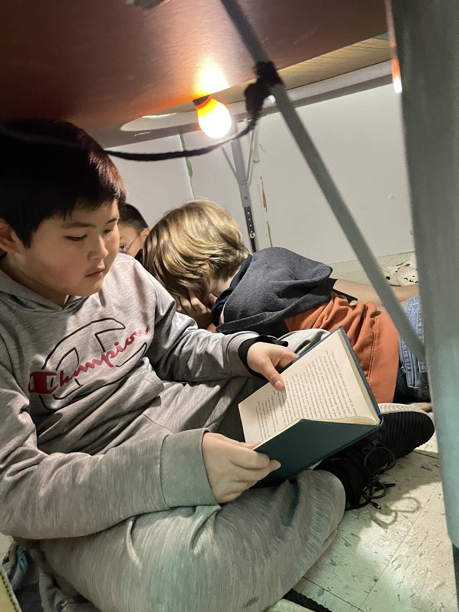 MsMeehan421's tweet photo. Camping and reading Amal Unbound in ELA.  #NationalReadingMonth @FUFSD_GH @FUFSD_SSSeward @FUFSD https://t.co/lQjedD4YdB
