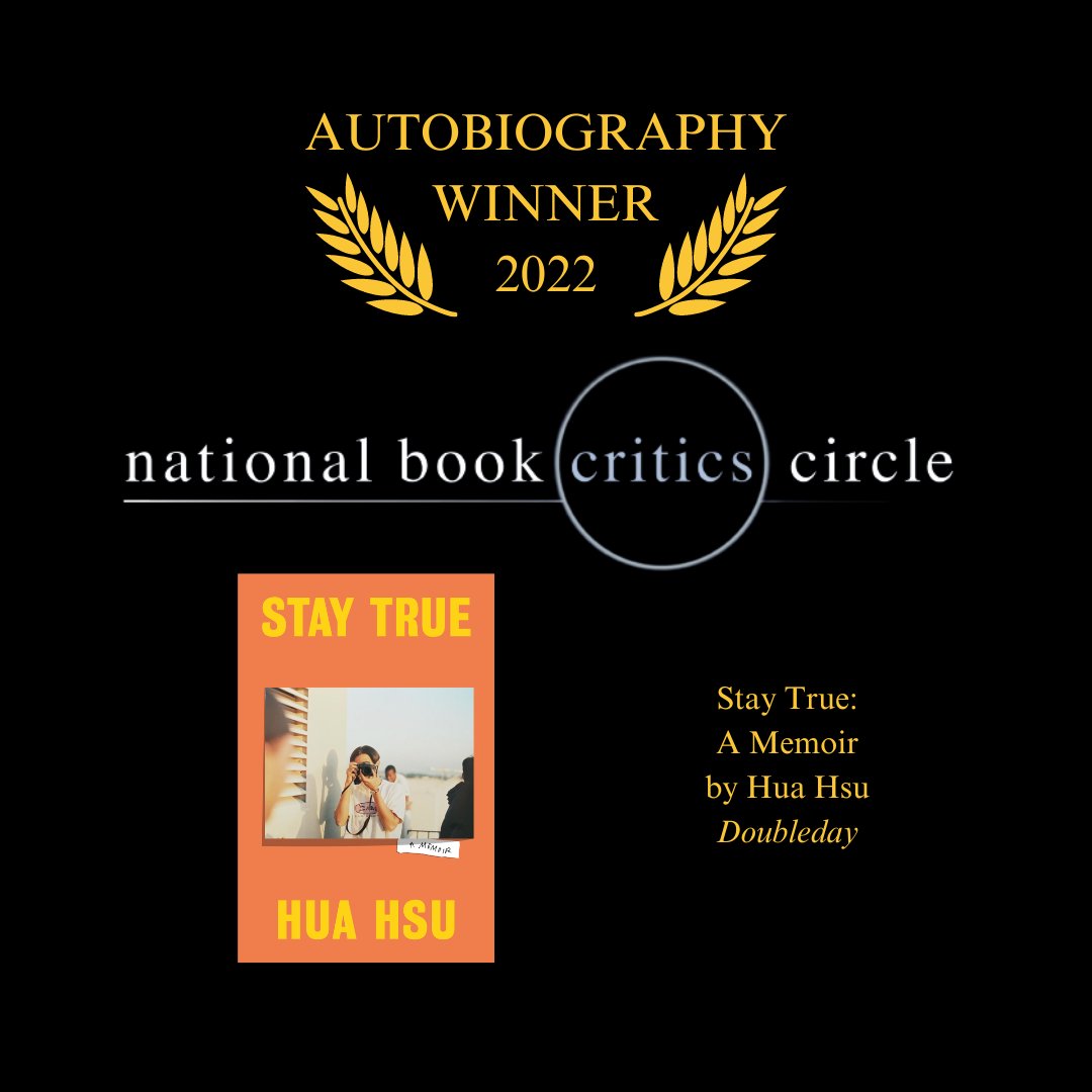 bookcritics's tweet photo. Congratulations to @huahsu, winner of this year's NBCC autobiography award for "Stay True," published by @doubledaybooks. #nbccawards #memoir #autobiography https://t.co/MmLHGUUyVs
