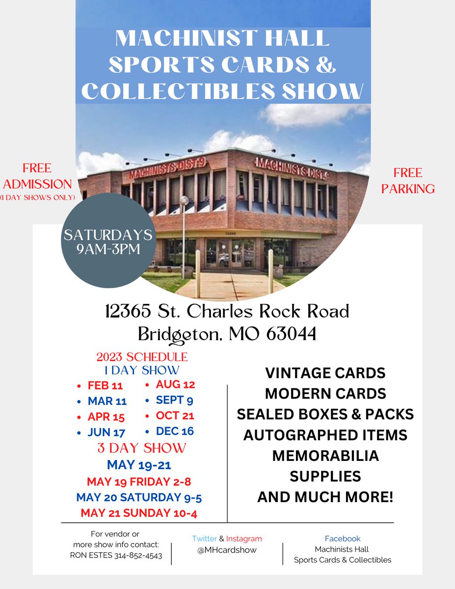 RbiCru7's tweet photo. April 15th in STL is going to be cards all day & night! @mhcardshow during the day (9am-3pm) in the bigger show room and Trade Night 47 that night (6pm-10pm) at the shop! Get those calendars locked for this epic card day in STL #thehobby #tradenight #tradenight47 #SupportYourLCS https://t.co/z7zaTpIlZv