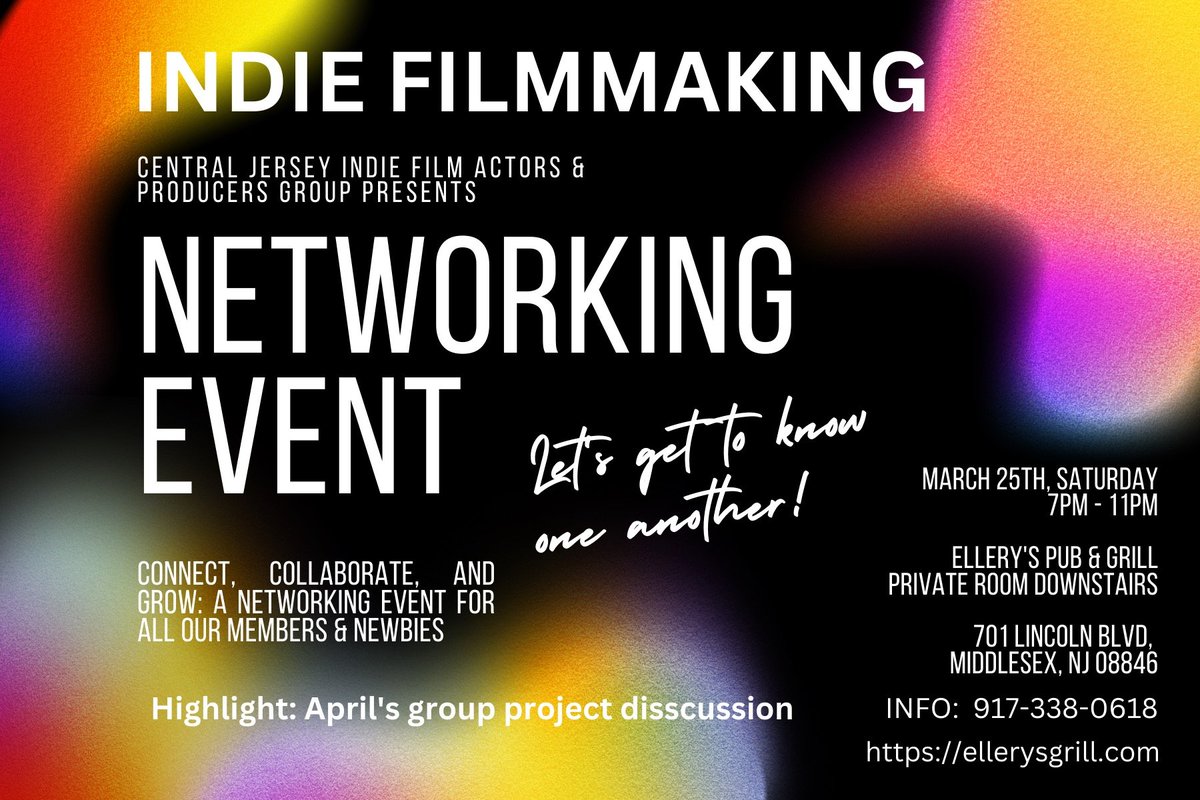 Hey hey! Just giving any NJ-local NYSFF alums a heads up that friend of the fest and long time indie film producer &amp; financing pro BK Coposky will be holding a networking event this Saturday-- definitely worth a look!