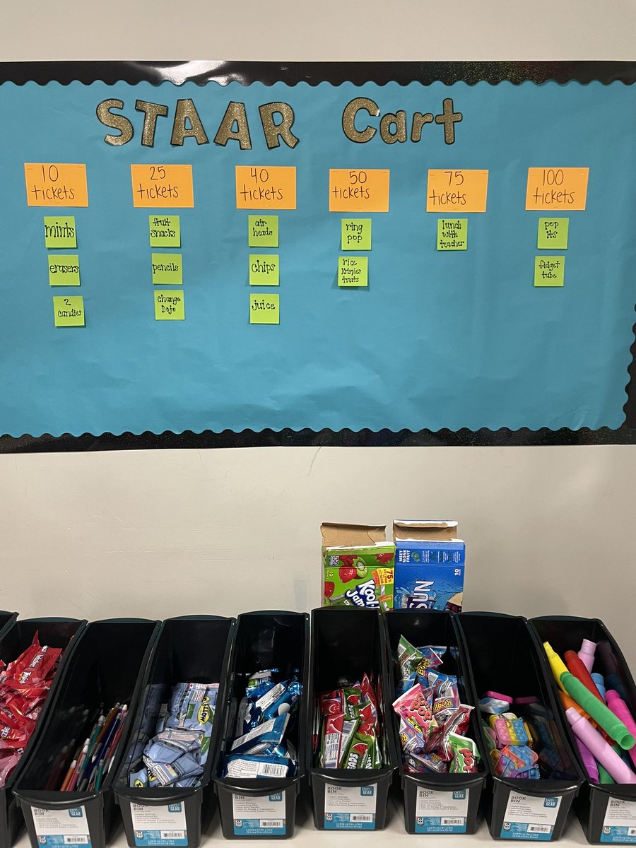 LRichardson423's tweet photo. STAAR cart in full action ⭐️🎉 the students loved shopping with their hard earned tickets today💕 our cashiers did an amazing job! https://t.co/bpq7UxiToj