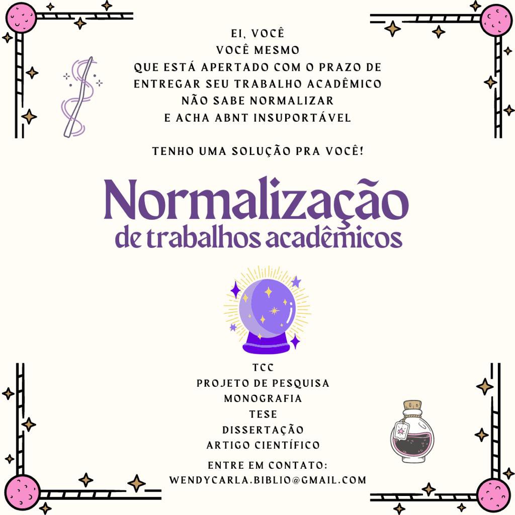 endxdnz's tweet photo. Meu nome é Wendy, sou estudante de biblioteconomia e realizo normalização (formatação) de trabalhos acadêmicos
Quer poupar seu tempo? Entre em contato cmg.
#normalizacao #abnt #trabalhosacademicos #tcc #monografias #teses #normalizacaodetcc https://t.co/LB9UZ5Q9B1