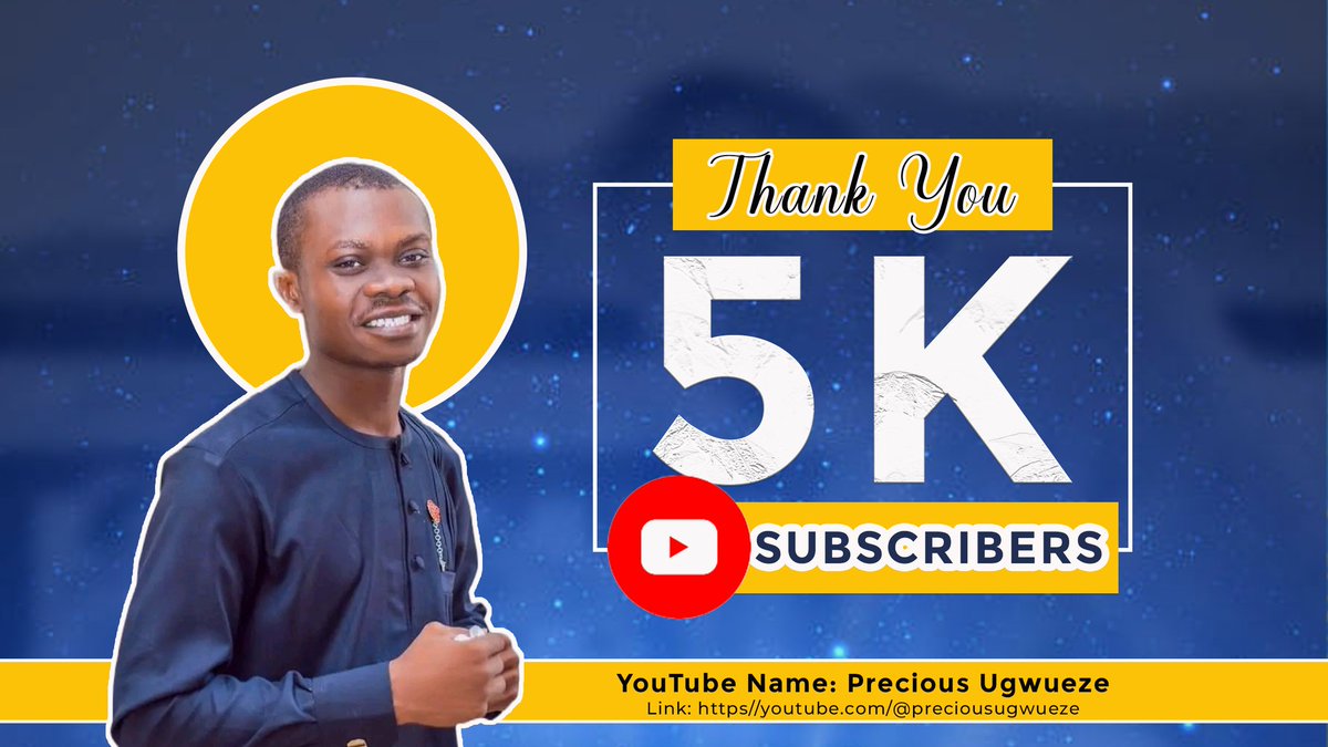 PreshUgwueze's tweet photo. Thank you guys! We hit the 5k subscribers on YouTube ๐๐๐ฅฐ
#5ksubscribers #YouTube #YouTuber #Chude #FreeChudeNow https://t.co/EGJLDg9Hvw