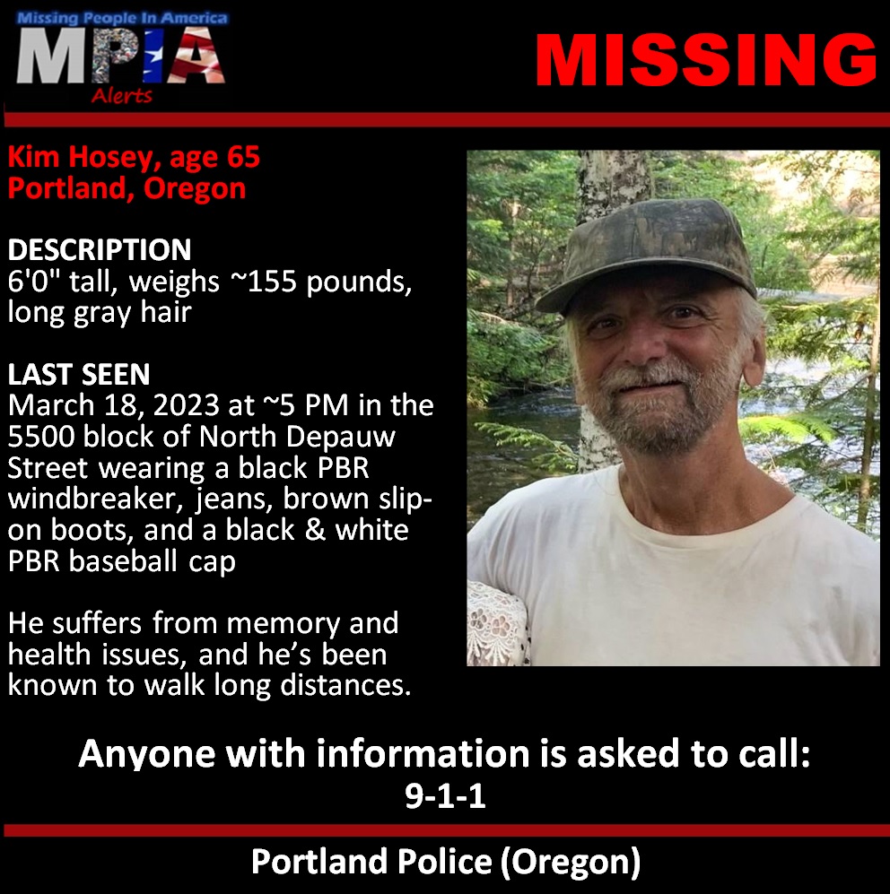 MissingPeopleAA's tweet photo. Kim Hosey, age 65
Portland, Oregon
#Missing #MPIA_Alert #Oregon #MissingPerson
SOURCE
https://t.co/KRQ6Cfp5eK
https://t.co/swP851tcCC https://t.co/a7amsZQEXz