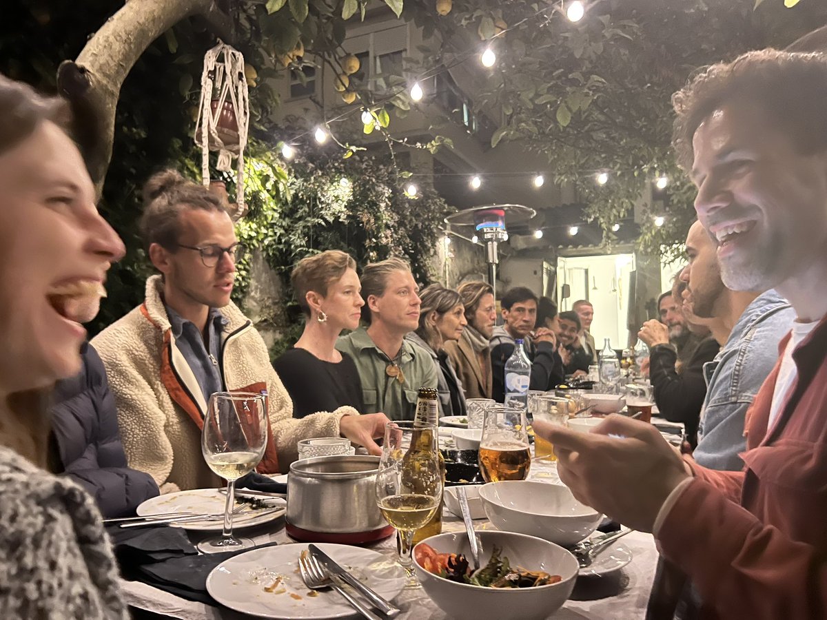 iamjohnellison's tweet photo. Such an amazing dinner AFTER @ReFiLisboa under a lemon tree beside flowering jasmine. 

So grateful to have a vibrant community forming around an emerging vision of regeneration here in this place. A https://t.co/SEkPBpQvpF