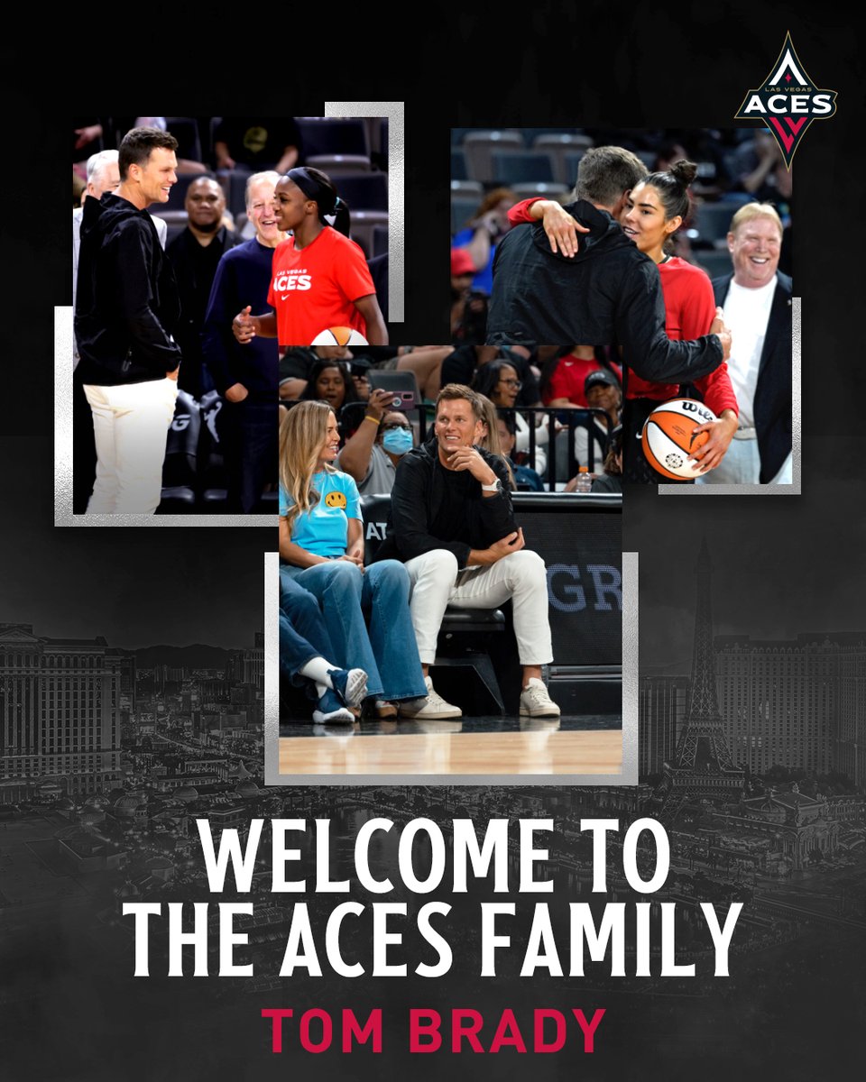LVAces's tweet photo. Welcome to the Aces Family, @TomBrady! 🏆 https://t.co/4bj3IPQz2K
