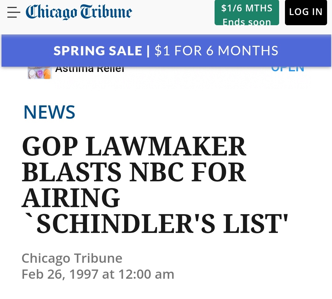 Don't forget Senator Tom Coburn objecting to Schindler's List https://t.co/P2mIAzrBrv https://t.co/vVELtXO2Iq