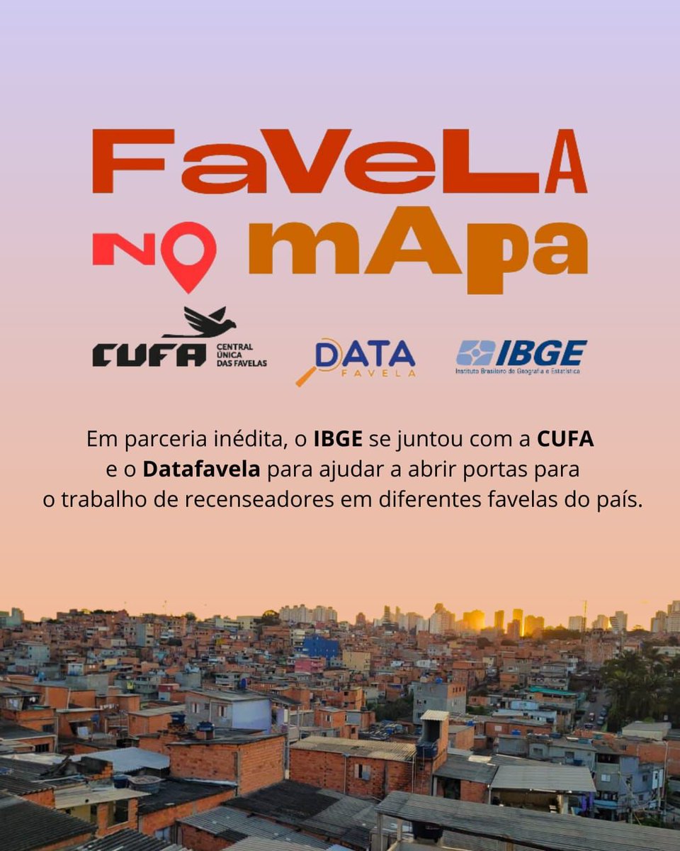 vinicius_billy's tweet photo. FAVELA NO MAPA
Nós do @datafavela e da @cufabrasil estamos lançando, neste sábado, dia 25/03, a campanha Favela no Mapa, juntamente com o @ibgeoficial para garantir o @censo2022ibge nas favelas, gerando os dados e as estatísticas mais precisos possíveis sobre estes territórios https://t.co/MLRpZ7170H
