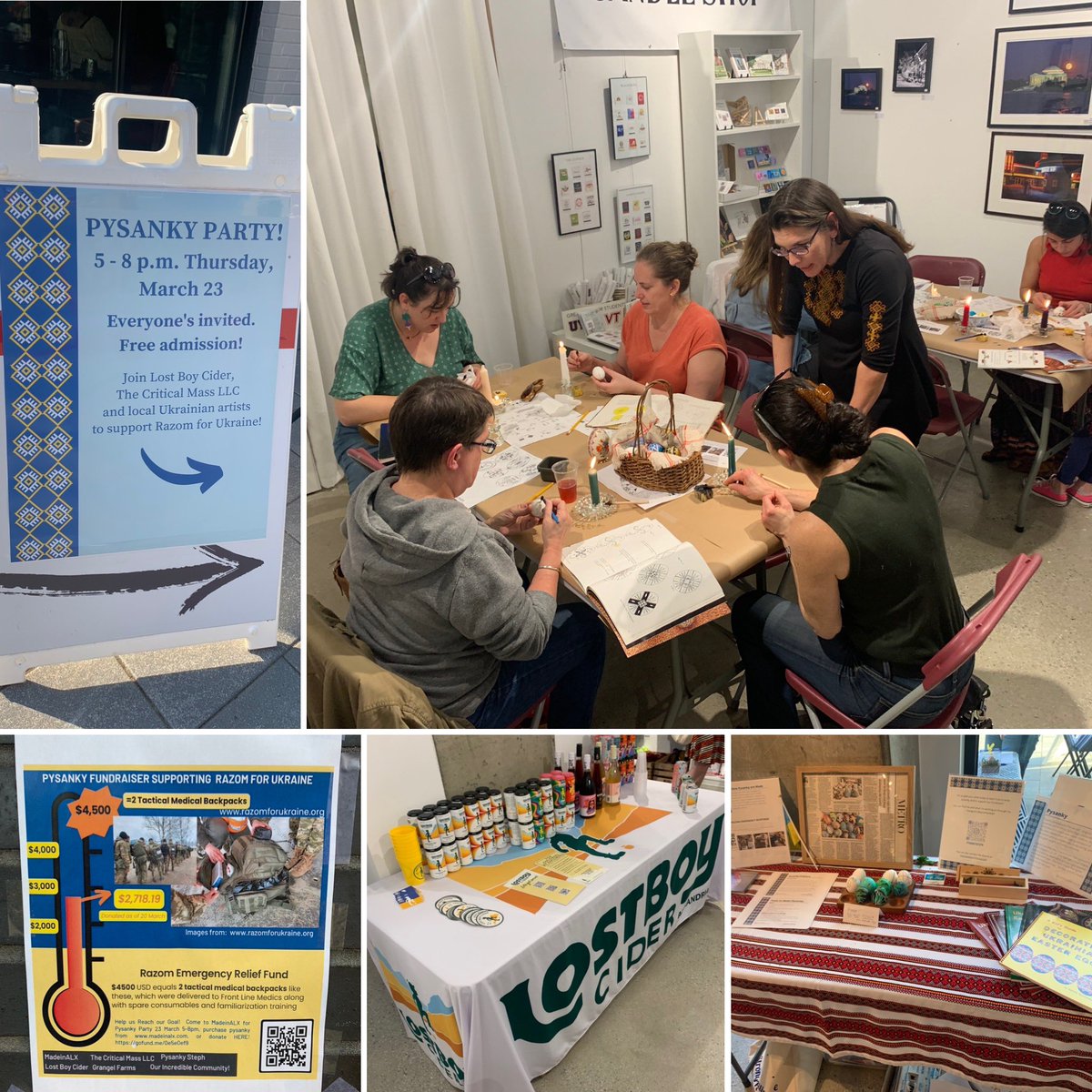 TCM_LLC's tweet photo. #Pysanky party #fundraiser at #MadeinALX in #AlexandriaVA tonight to support @razomforukraine.
Sponsored by @TCM_LLC, #MadeInALX and @AlexLivingMag, @LostBoyCider, & @ PysankySteph on IG.
Help us meet our goal of $4,500 overall. https://t.co/8QViQMs9MN
#Ukraine #Ukraina https://t.co/HKLxTvtIFx