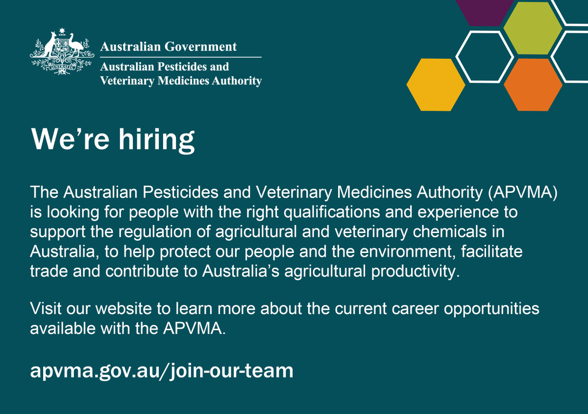 #WeAreHiring a Director, Permits and Minor Use to bring their expertise and technical knowledge to the #APVMA Registration Management program and support world-class regulation through pre-market scientific assessment. Apply before 16 April 2023 apvma.gov.au/join-our-team