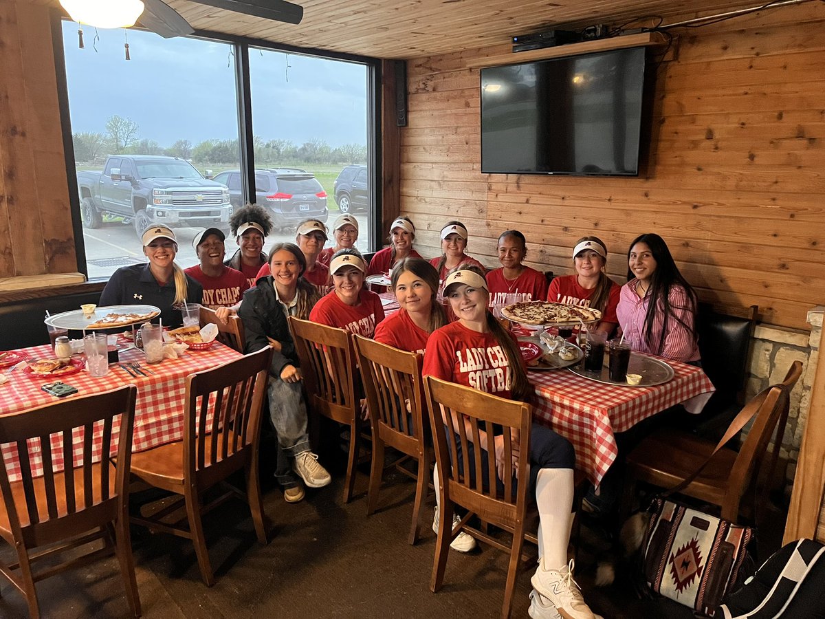 First team dinner. Man these girls can eat some pizza. Go Chaps!!! #OAAT