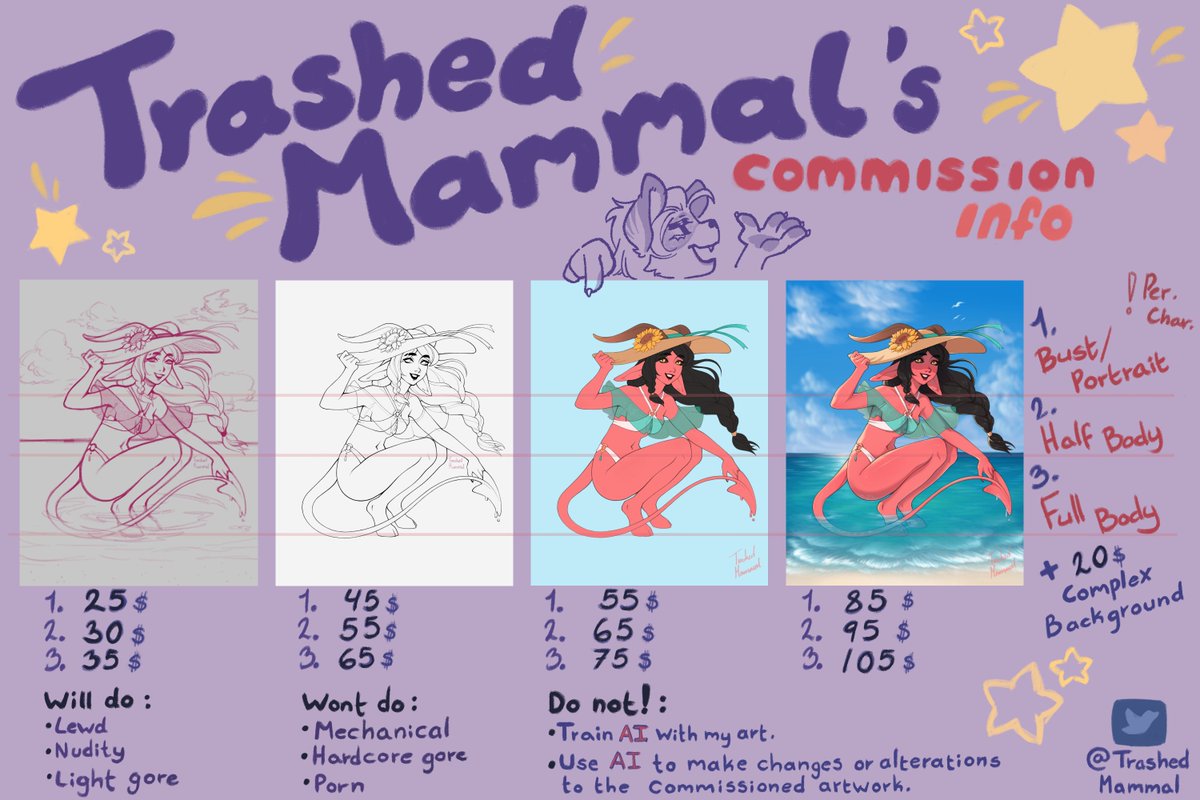 TrashedMammal's tweet image. If youre interested or have any questions feel free to DM me! ✨