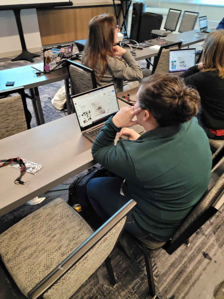 Hinkels_Hangout's tweet photo. Just a couple of girls, standing in front of a crowd, asking them to love our presentation. @AdobeExpress #AdobeEduCreative #techconfessions @NCCE_EdTech #NCCE23 https://t.co/OW1OJv0hGS