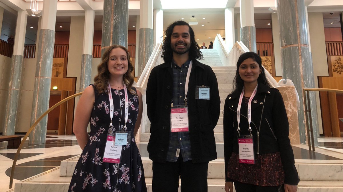 Our members <a href="/jrezack/">Shu Ezackial</a>, <a href="/nano_alison/">Alison Goldingay</a> and Harini Hapuarachchi had a blast at #ScienceMeetsParliament

Thanks again to <a href="/ScienceAU/">Science & Technology Australia</a> for organising this important and impactful event. 

We really value being in dialogue with policymakers about our research.

#excitonscience #SMP2023