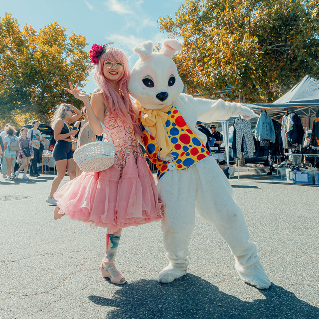 The Easter Bunny and his fairy helper will visit <a href="/RCSundayMarket/">Camberwell Sunday Market</a> on Sunday, April 2 from 10am. He’ll hand out free chocolate eggs and take some selfies. Be sure to stop by! #camberwellshopping #camberwellsundaymarket