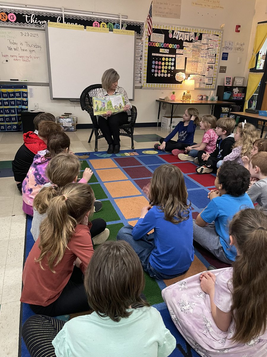 Mrs_Ray_1st's tweet photo. Thank you @Abbott_Meg_NCS for being our mystery reader of the week! We loved hearing the book, I Wanna Iguana! ❤️ https://t.co/HmH7splCPf