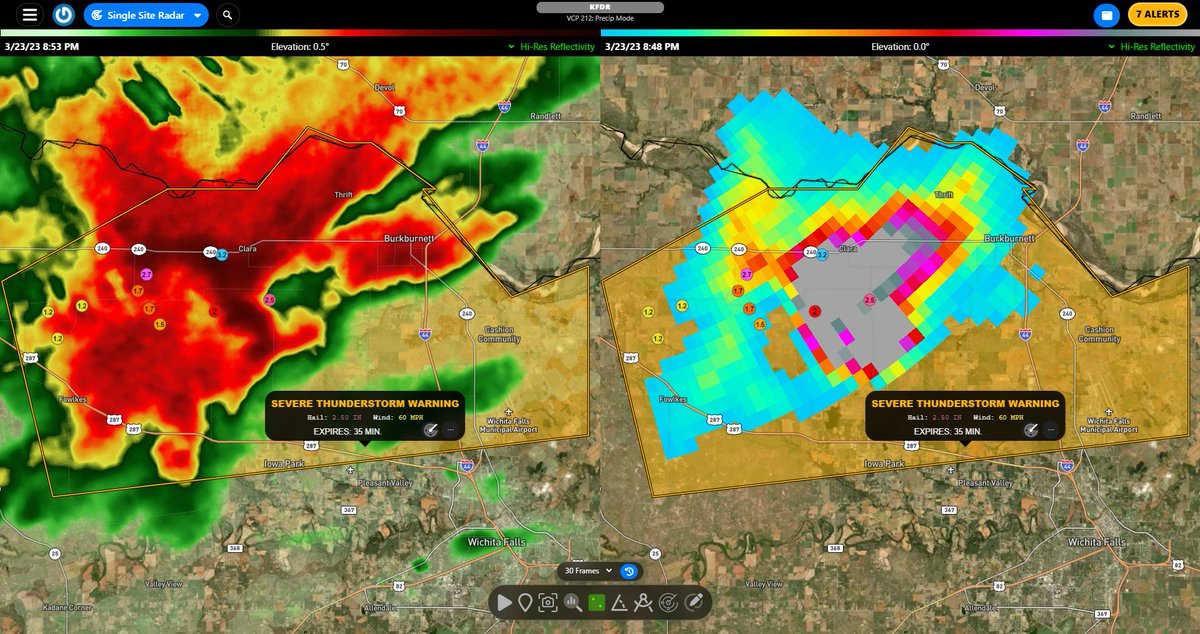 Severe Thunderstorm Warning continues for Burkburnett TX, Iowa Park TX, and Cashion Community TX until 8:30 PM CDT. This storm w...