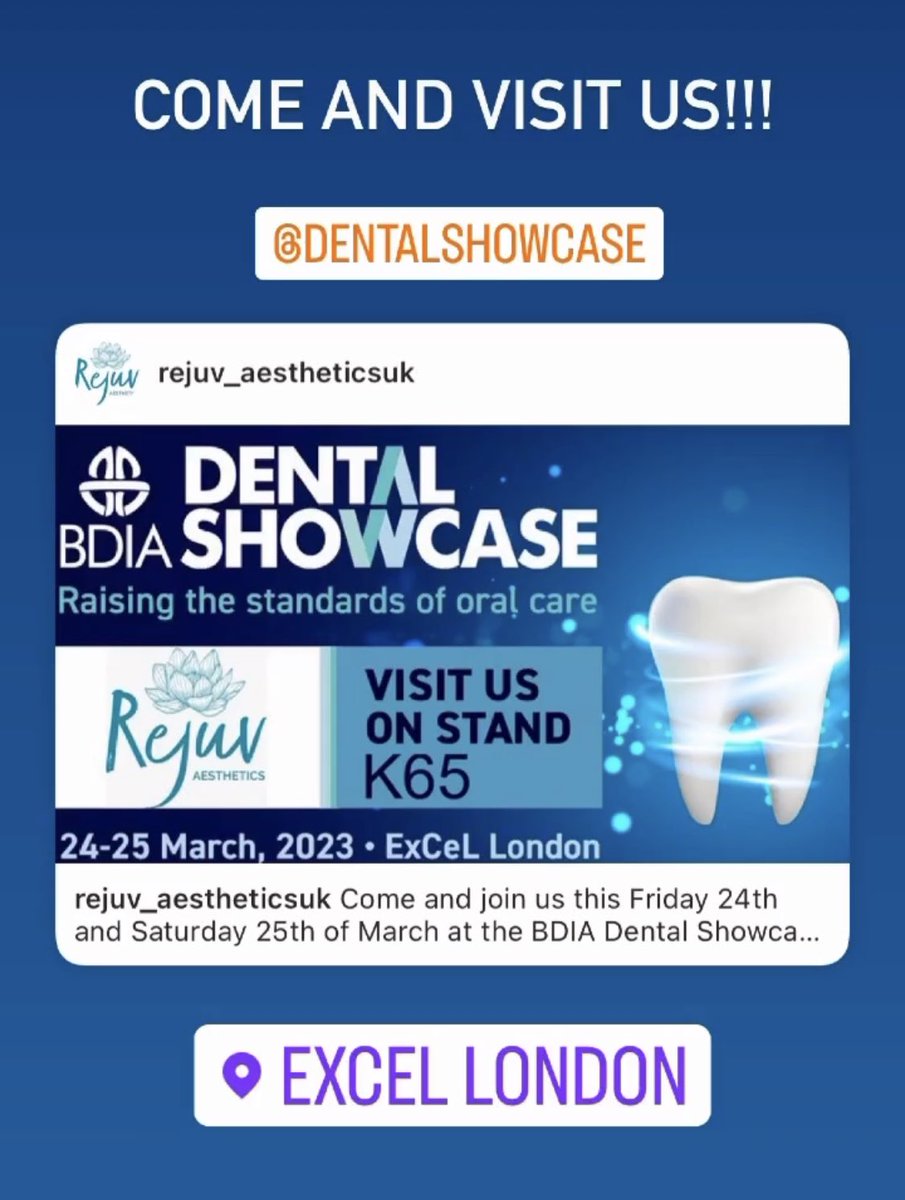 Are you coming to the BDIA Dental Showcase London Excel Fri and Sat

Come visit 
Rejuv Aesthetics  / DA Academy 
at stand K65 

We will be doing live demos on 
RF microneedling / Hydrating Micro dermabrasion 

Don’t miss out the opportunity to have try it out for yourself 😉