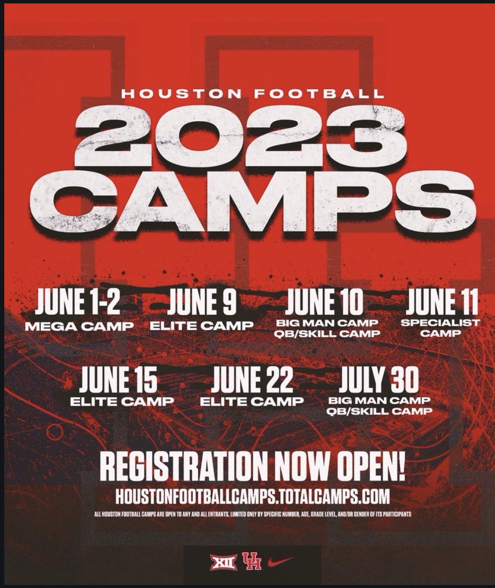 Thank you @UHCougarFB for the camp invite! Can’t wait to compete!