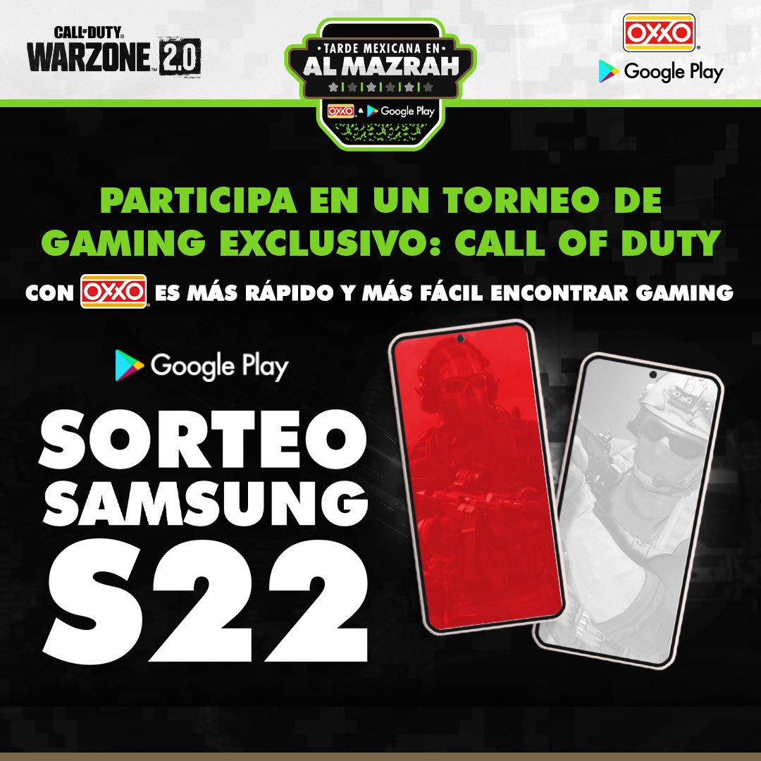 DanyanCatSQ's tweet photo. Amix vayan a este link para ver la final del torneo de Warzone 2.0  con @Tiendas_OXXO y @GooglePlay 👀 ¡Ve el torneo y descubre cómo puedes ganar un Samsung Galaxy S22! 💖✨

https://t.co/mC36x9lykb https://t.co/Mj5EUn3vqN