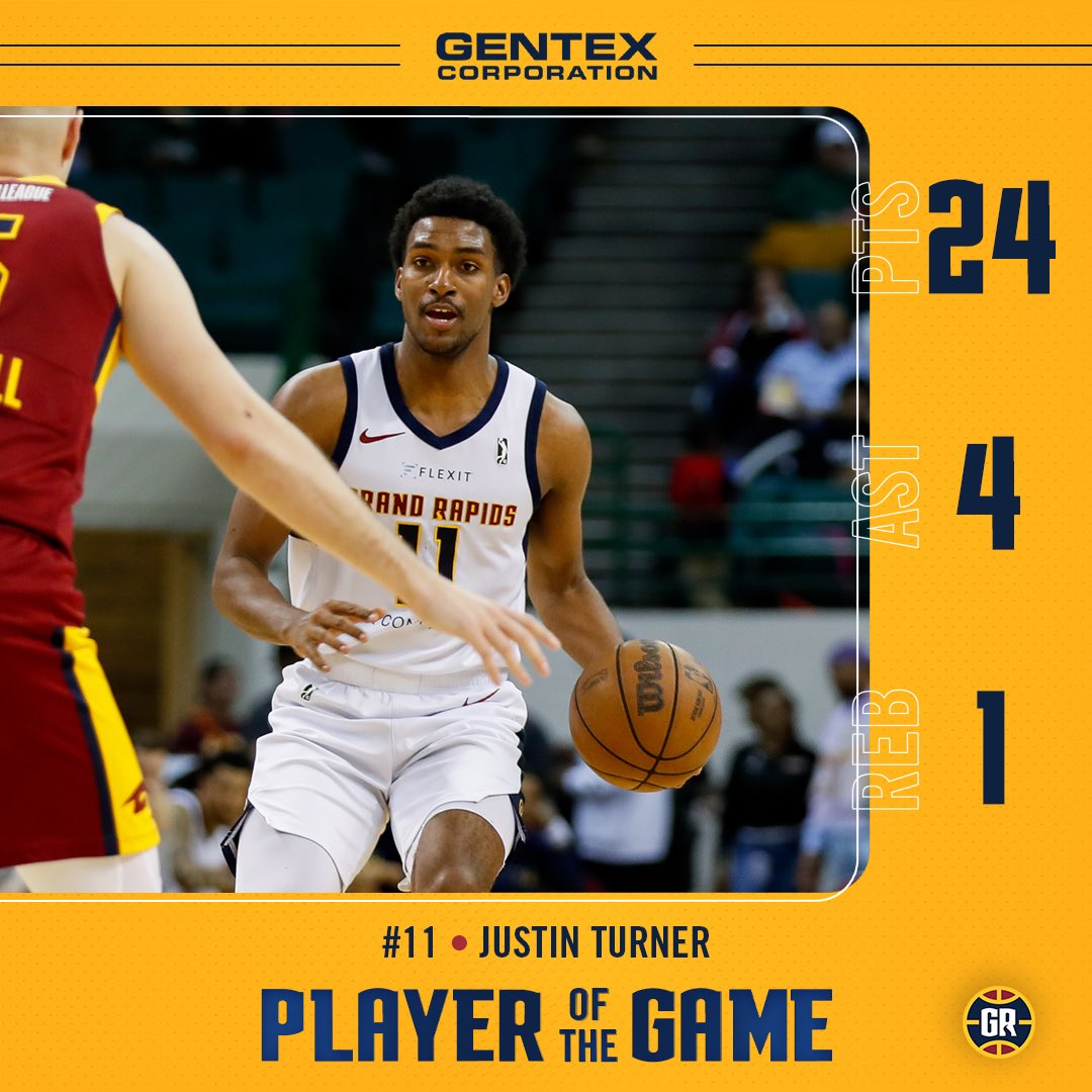 NBAGrandRapids's tweet photo. Tonight’s Player of the Game - Justin Turner ⭐️ https://t.co/wuKGOH7zjG