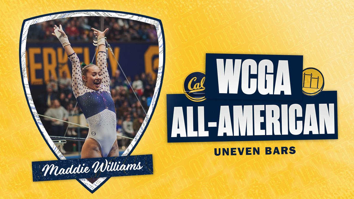 CalWGym's tweet photo. Maddie Williams earns her first All-America selection as the No. 8 bars competitor in the country!

First Team - Bars

#GoBears🐻| #OneDayBetter https://t.co/cdpjTzSKpI