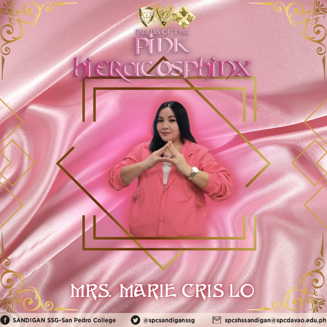 spcsandiganssg's tweet photo. 𝐈𝐑𝐈𝐃𝐄𝐒𝐂𝐄𝐍𝐂𝐄 𝟐𝟎𝟐𝟑 | 𝐂𝐥𝐮𝐬𝐭𝐞𝐫 𝐌𝐨𝐝𝐞𝐫𝐚𝐭𝐨𝐫𝐬 &amp; 𝐎𝐟𝐟𝐢𝐜𝐞𝐫𝐬

Mighty Griffins, Let's get to know the Cluster Moderators as well as the Cluster Officers of the honourable 𝐏𝐢𝐧𝐤 𝐇𝐞𝐢𝐫𝐚𝐜𝐨𝐬𝐩𝐡𝐢𝐧𝐱!

#SPCIridiscence
#SPCSHSIntramurals2023 https://t.co/ytdByoJ55B