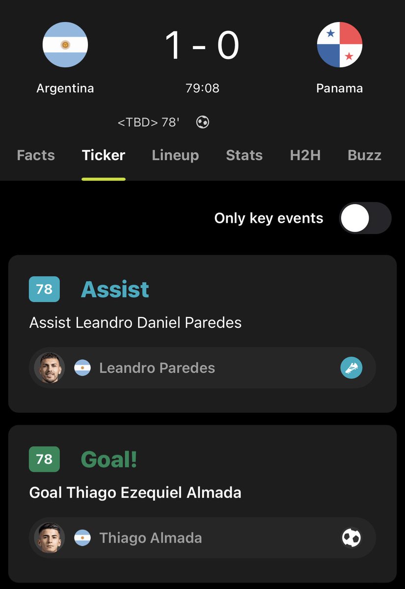 Thiago Almada from <a href="/atlutd/">Atlanta United FC</a> scored for Argentina in friendly match vs Panama. ⁦<a href="/ThiagoAlmada08/">Thiago ezequiel Almada</a>⁩