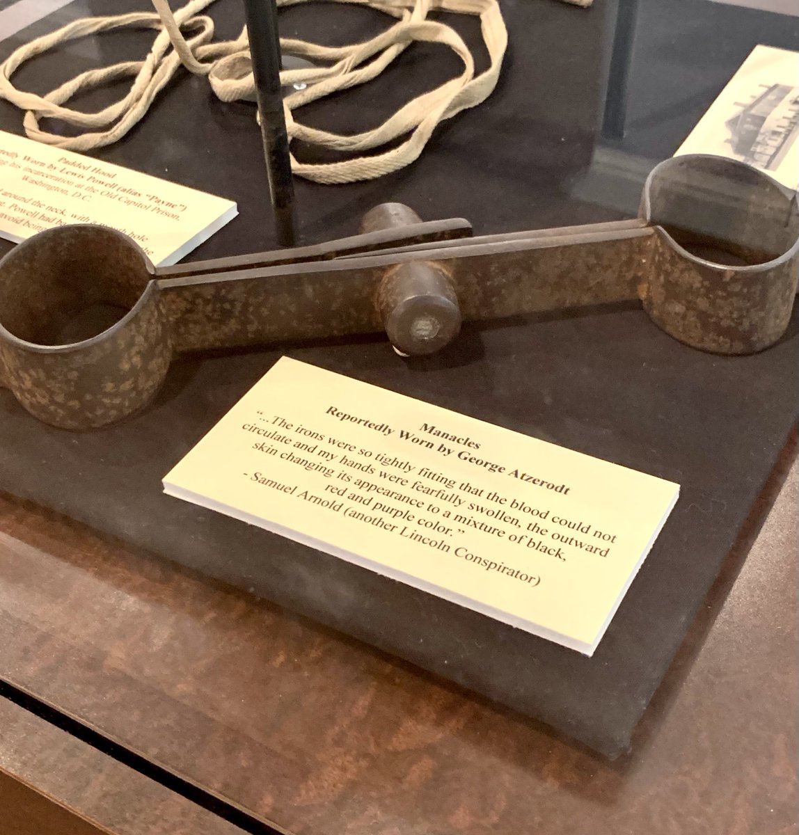 liz_july4th's tweet photo. #Manacles reported worn by George #Atzerodt  👇👇👇 https://t.co/A8mG9JO8W3