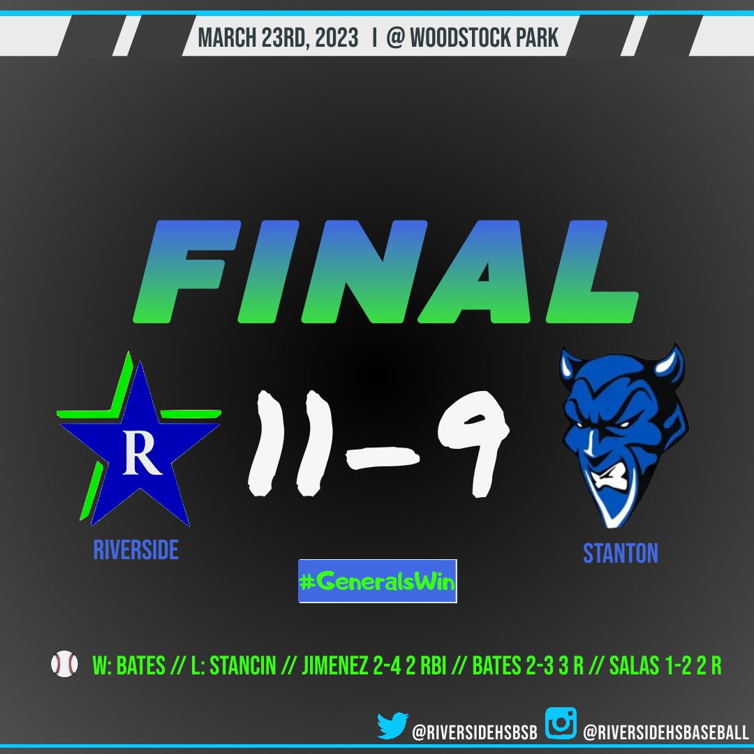 Riverside Generals Baseball tweet media