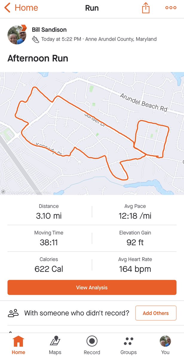 sandison_bill's tweet photo. Slow 5k tonight. #runnersover50 #runnersover55 #run #runmaryland https://t.co/NgZhIkyARc