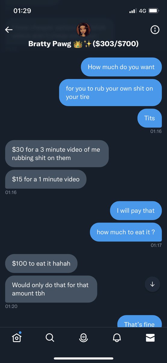Nsims2023's tweet photo. @phatasswhtegurl Eating your own shit for $100 you down bad https://t.co/0JPRhuz0GC